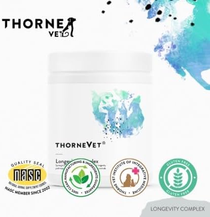 ThorneVet Longevity Supplement for Dogs & Cats - Powder Formula to Support Healthy Aging, Inflammation Balance, and Cellular Vitality – 90 Scoops