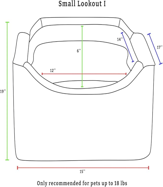 Snoozer Dog Car Seat: Lookout I Dog Booster Car Seat for Dogs Small 5-15 lbs, Size: Small, Fabric: Stone Diamond, Pet Booster to Alleviate Motion Sickness for Dogs, Removable Machine Washable Cover