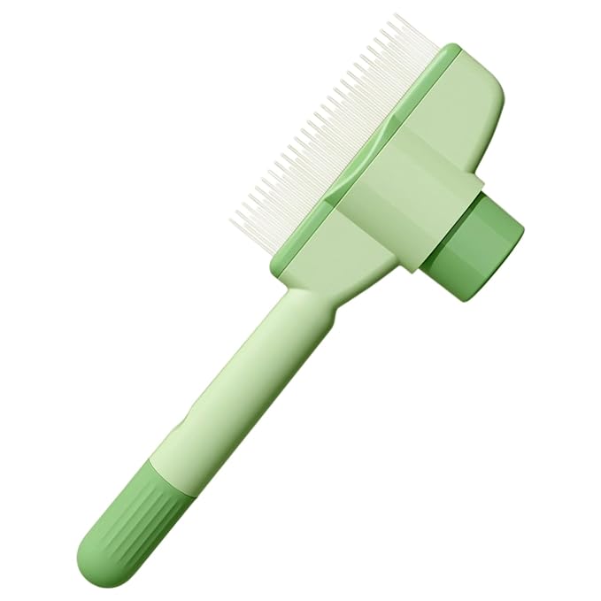 Pet Dematting Comb for Cats & Dogs, Stainless Steel Grooming Tool with Rounded Teeth for Matted Fur, Tangles & Loose Hair Removal, Ergonomic Handle for Easy Brushing