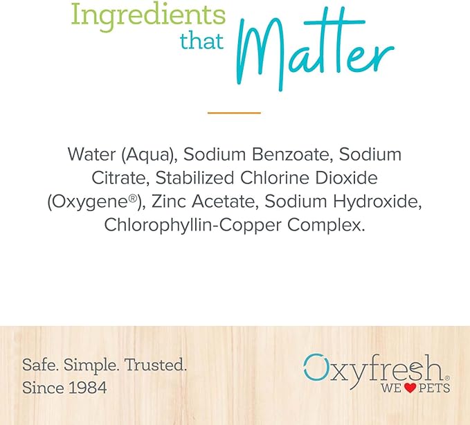 Oxyfresh Premium Pet Dental Care Solution Pet Water Additive: Best Way to Eliminate Bad Dog Breath and Cat Bad Breath - Fights Tartar & Plaque - So Easy, Just Add to Water! Vet Recommended 128 oz.
