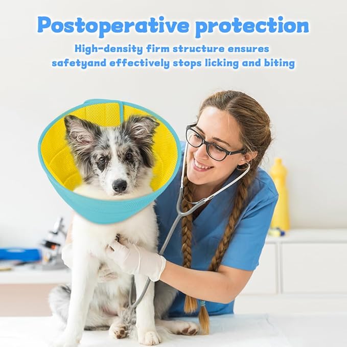Dog Cone Soft Recovery Collars & Cones After Surgery for Medium Large Dogs, Comfy Ecollars to Stop Licking, Adjustable, Dog Ecollars for Recovery Fabric: Soft Comfort, Ecollars of Shame Alternatives