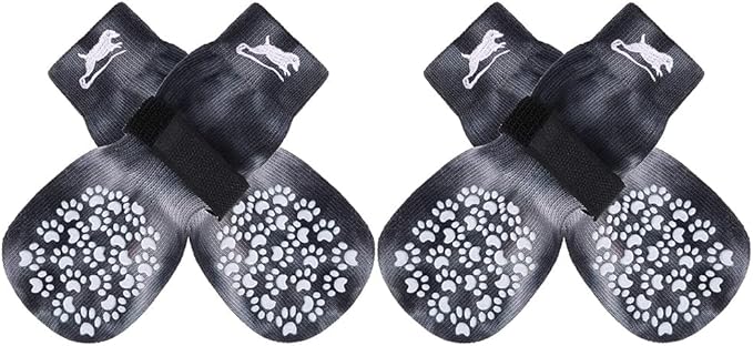 EXPAWLORER Anti Slip Dog Socks to Prevent Licking Paws, Dog Shoes for Hot Pavement, Dog Booties for Small Medium Large Senior Dogs, Traction Control Boots & Paw Protectors for Hardwood Floors