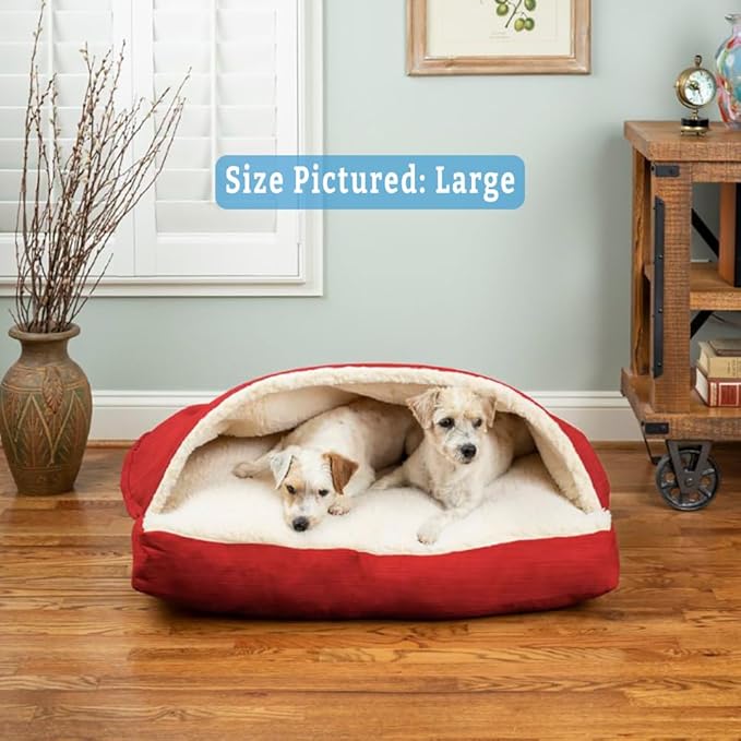 Snoozer Pet Products Rectangle Cozy Cave Dog Bed, Large, Red