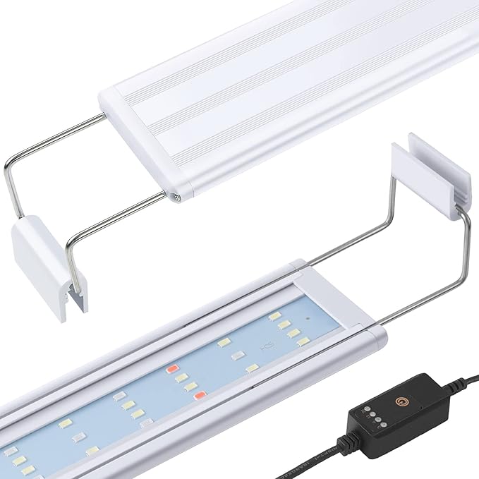 HITOP Full Spectrum LED Aquarium Light β 16-24β Classic Fish Tank Light with Timer, Aquarium Plant Light with Stable Extendable Brackets (16-24in)