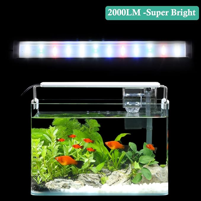 HITOP Full Spectrum LED Aquarium Light β 16-24β Classic Fish Tank Light with Timer, Aquarium Plant Light with Stable Extendable Brackets (16-24in)