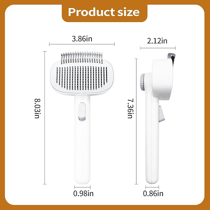 TemApex 2-in-1 Self Cleaning Shedding Brush & Dematting Comb for Long Haired Cats and Dogs, Pet Grooming Deshedding Brush for Dog and Cat Removes Loose Fur & Tangles