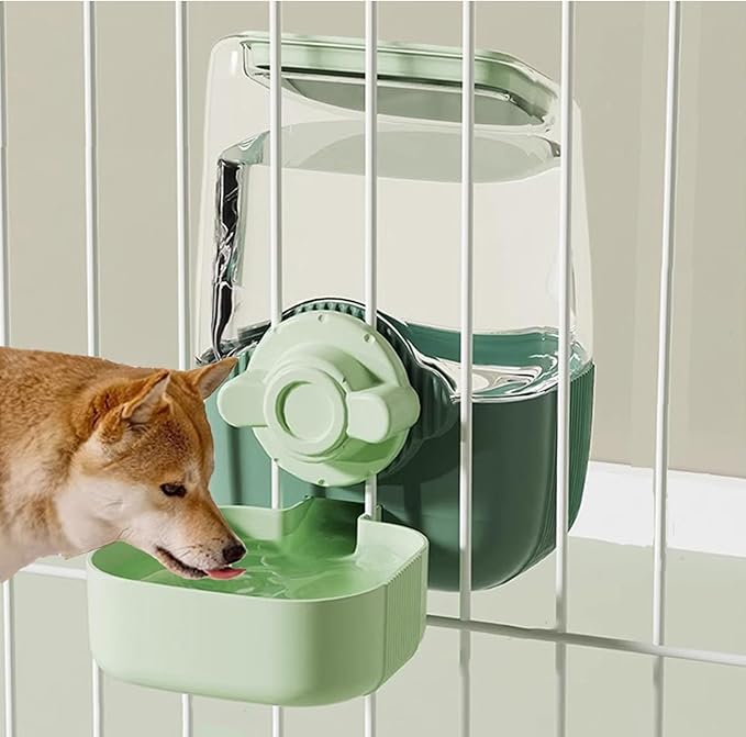 Pet Hanging Automatic Feeders Drinking Bowls,Gravity Rabbit Feeder and Water Set,Cage Cat Food Bowl Feeding Station for Puppy Kitten Chinchilla Hedgehog Guinea Pig Ferret (Yellow-Water)