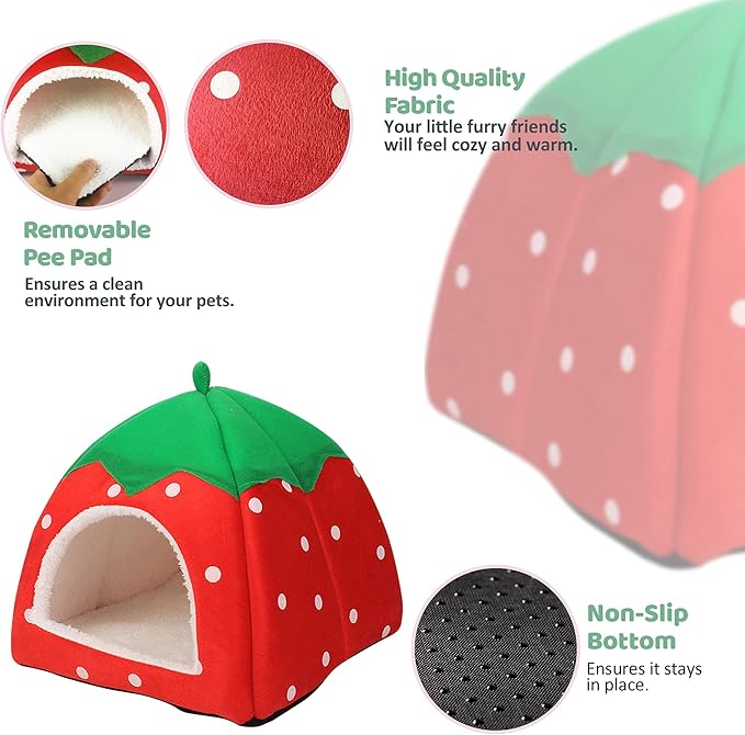 Guinea Pig Hideout 2 Pack Guinea Pig Bed House Cage Accessories Cozy Hide-Out for Hedgehog Ferret Chinchilla&Other Small Animals