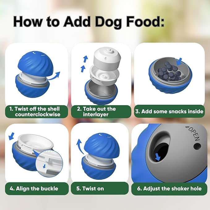 Zoomie Buddy 2.0, Zoomie Buddy for Dogs, 2 in 1 Smart Touch Interactive Dog Balls & Pet Feeder, 2.83" Diameter, Suitable for Small/Medium Dogs, with Fruit Plush Cover (Blue, Only)