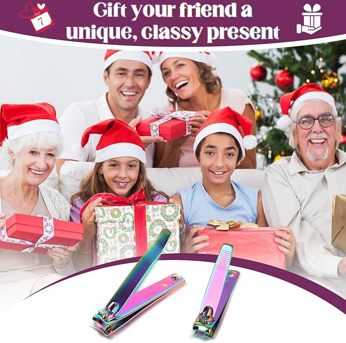 Rocutus 2pcs/Set Portable Nail Scissors Adult Pedicure Nail Clippers Household Small Scissors Foot Manicure Scissors Manicure Tools (Bight Colorful)