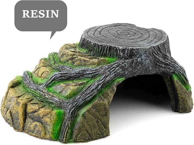 Reptile Hide Cave - Naturalistic Terrarium Décor for Reptiles and Amphibians, Safe & Comfortable Hideout