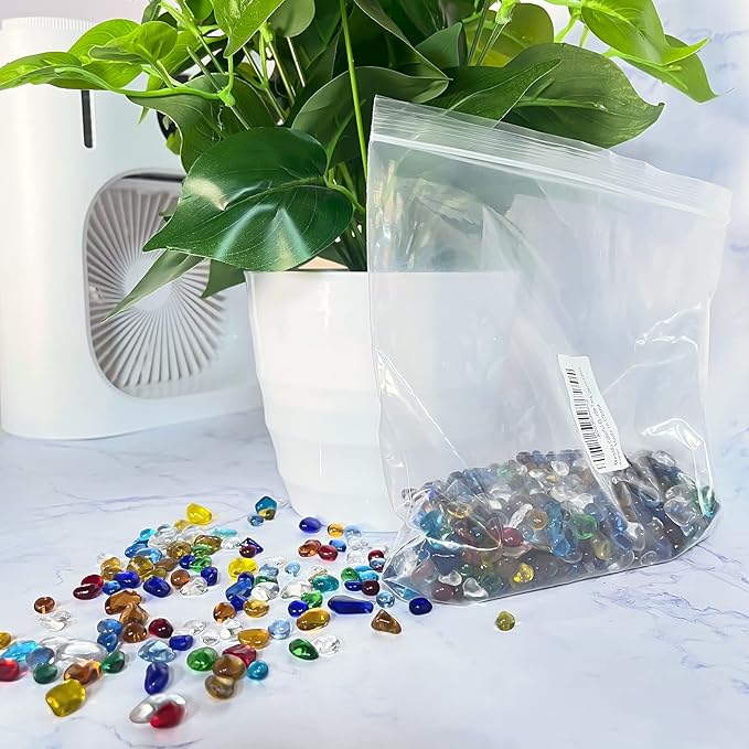 Keedolla 3 LB Green Sea Glass Aquarium Pebbles Polished Betta Fish Tank Gravel, Clear Fish Bowl Pebbles Colorful Glass Stones Rocks for Decoration Vases Aquarium Gravel Decor Art Craft