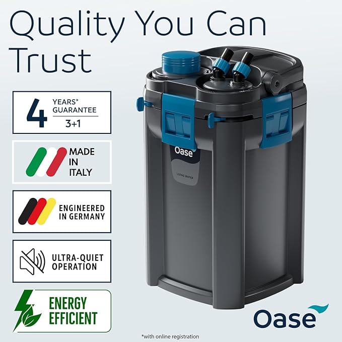 OASE BioMaster 2 850 Canister Filter for Aquariums – External Aquarium Filter with EasyClean Pre-Filter – Quiet Performance – Freshwater & Saltwater, Up to 225 Gallons