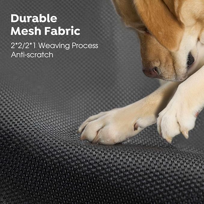 Veehoo XL Outdoor Elevated Dog Bed, Raised Dog Cot for Extra Large Dogs, Cooling Washable Waterproof Pet Hammock Beds with Slope Headrest, Breathable Mesh and Sturdy Frame, X-Large, Black, CWC2204
