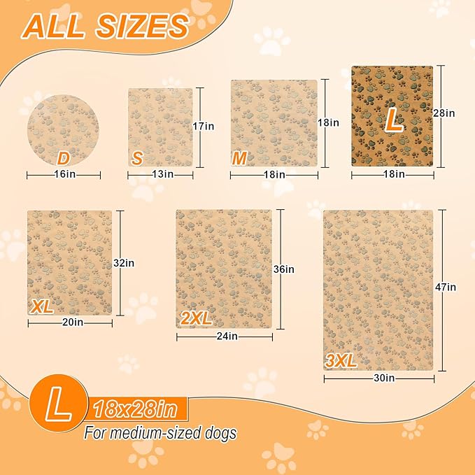 Dog Heating Pad,28×18 in Waterproof PVC Pet Heating Pad, Adjustable Thermostat+Constant On Function, Metal Protective Tube Comes with a Plush Cotton Sleeve,Whelping Box-Apricot