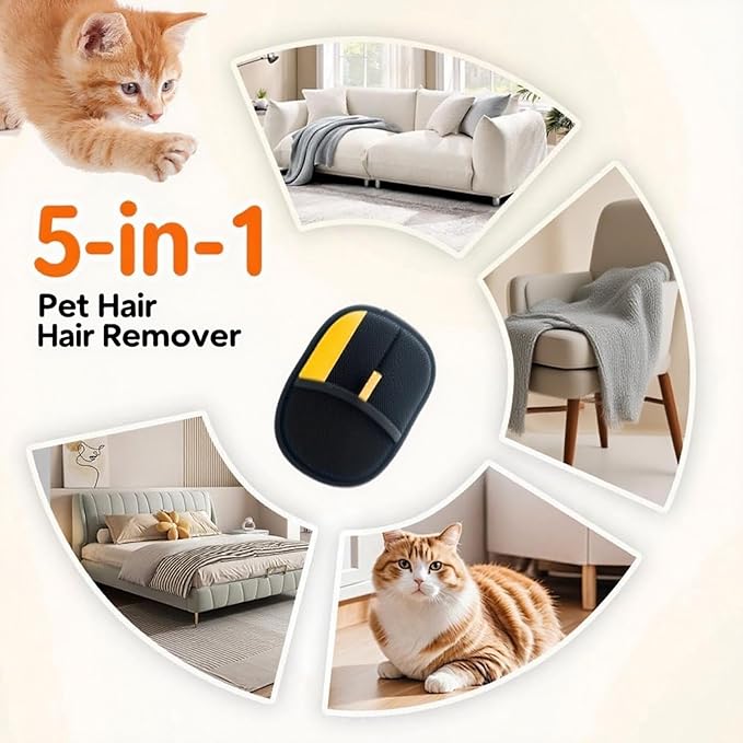 Pet Hair Removal Glove - Electrostatic Reusable Grooming Gloves for Cats & Dogs, Professional Cleaning Mitt with Hair Remover Tool (2 Pack)