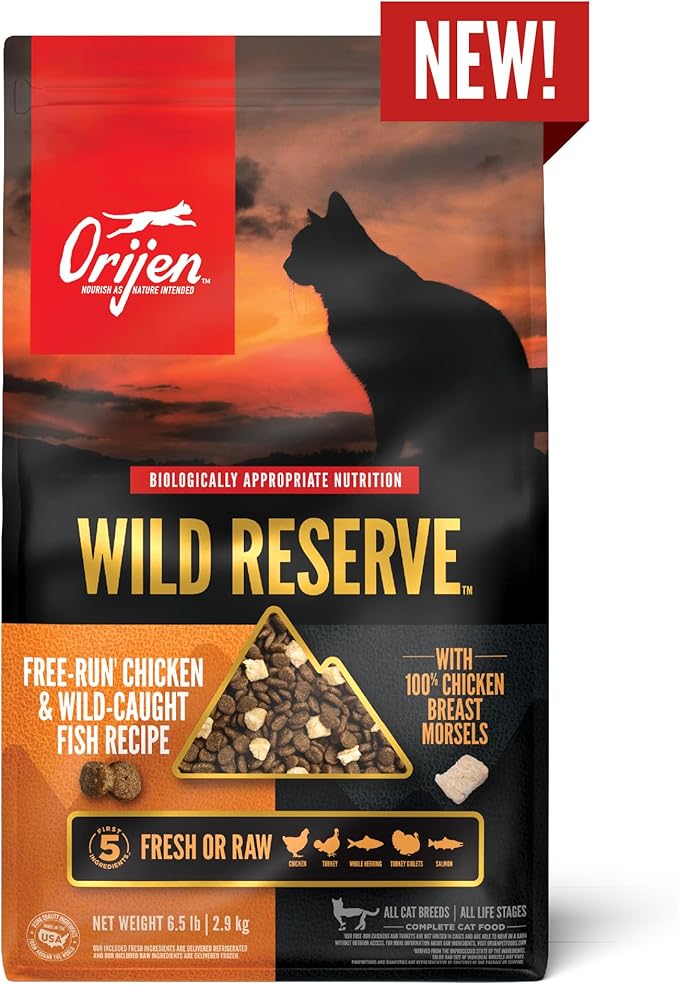 ORIJEN Wild Reserve Dry Cat Food Free-Run Chicken & Wild-Caught Fish Recipe 6.5lb Bag