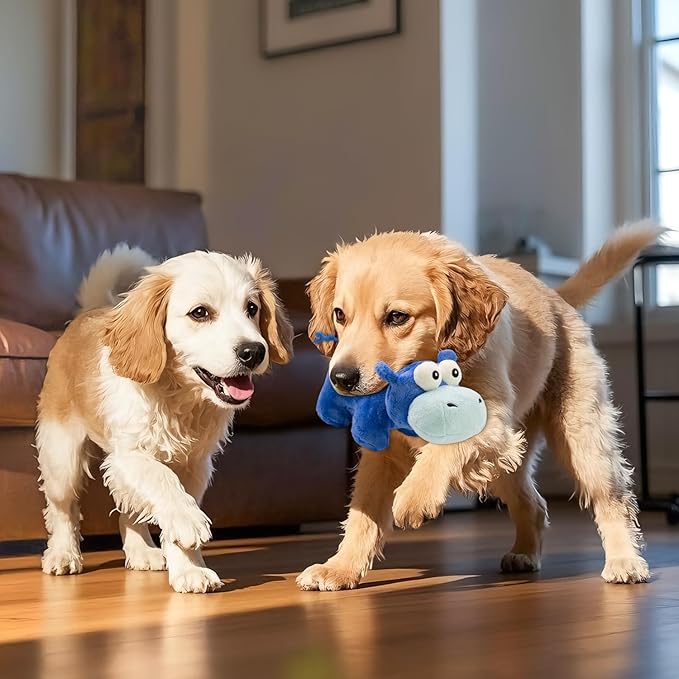 Squeaky Dog Toy Cute Plush Dog Toys Safe Puppy Teething Chewing for Small, Medium, and Large Breed Stuffed Hours of Fun ๐๐ฎ๐๐๐ฅ๐ ๐๐ฎ๐๐๐ฒ ๐๐จ๐ซ pups-Hippo