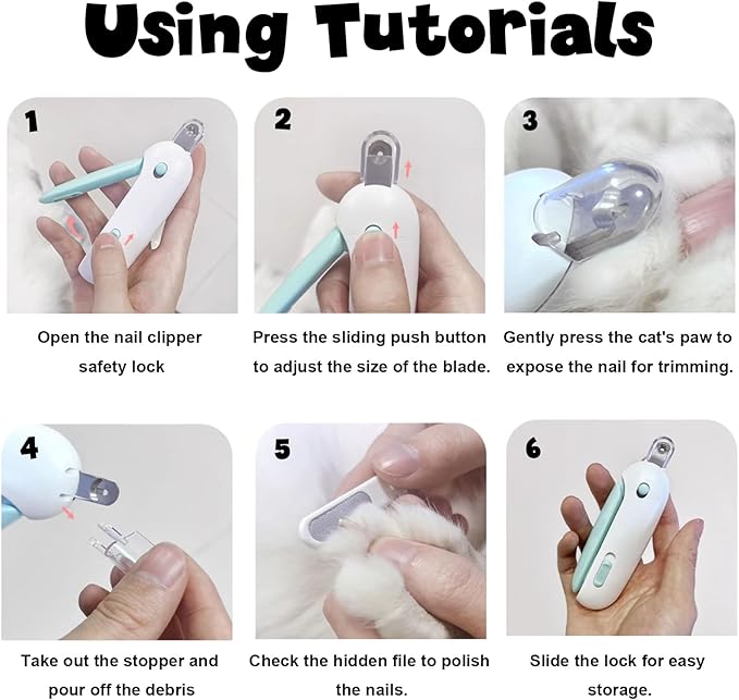 Pett Nail Clipper for Cats - Gentle Round-Hole Trimmer with Dust Storage | Adjustable Size & Hidden Nail File | Pet Grooming Tool for Safe & Loving Care (Pink)