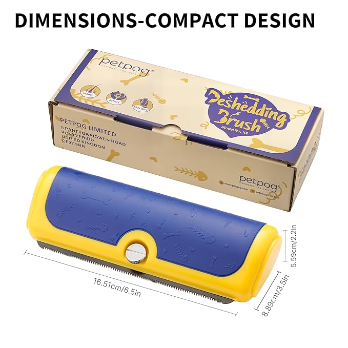 Dog Brush for Shedding, Deshedding Grooming Tool for Dogs & Cats, Pet Hair Remover, Cat Deshedding Comb, Professional Grooming Tool, Easy to Clean, Pet Grooming Brush for Dogs and Cats