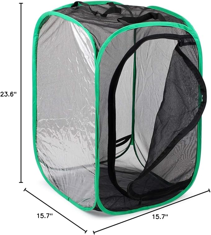 RESTCLOUD Insect and Butterfly Habitat Cage Terrarium Pop-up 23.6 Inches Tall
