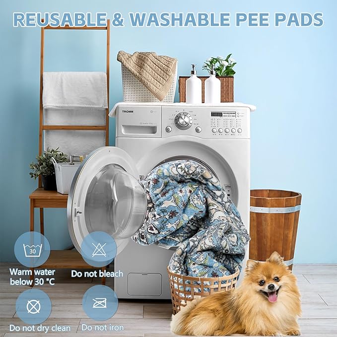 Washable Thickened Pee Pads for Dogs, 2 Pack (36"x42") Upgrade Reusable Puppy Pads with Non-Slip Rug, Super Absorbent Leakproof Puppy Training & Whelping Pads for Dogs, Doggie