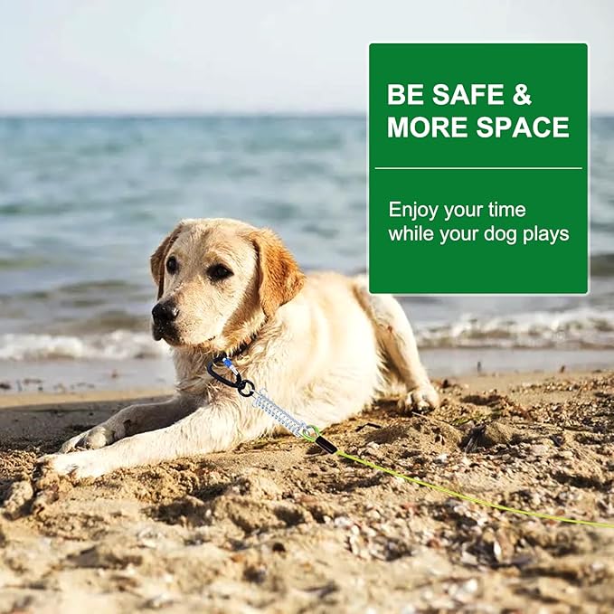 Snagle Paw Dog Tie Out Cable 15FT,Heavy Duty Dog Leads for Yard with Shock Absorbing Spring & Swivel Hook,Leash Cable for Outdoor Camping,Dog Line for Small Large Dogs,withstand 1000LBS Break Strength