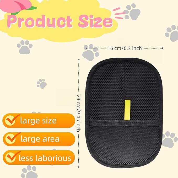Pet Hair Remover Glove,2025 Pet Hair Remover Electrostatic Gloves,Washable Reusable Dogs Cats Hair Gloves for Furniture Bed Sheets Couch,Furniture,Carpet,Car Seat