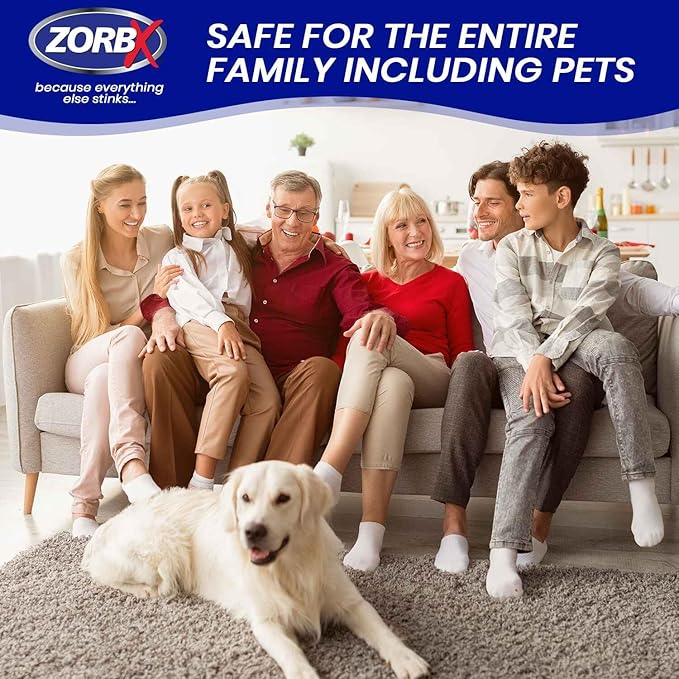 ZORBX Unscented Odor Eliminator for Strong Odor 16 Oz + 64 Oz - Used in Hospitals & Healthcare Facilities - Advanced Trusted Formula, Fast-Acting Odor Remover Spray for Dog, Cat, House & Carpet