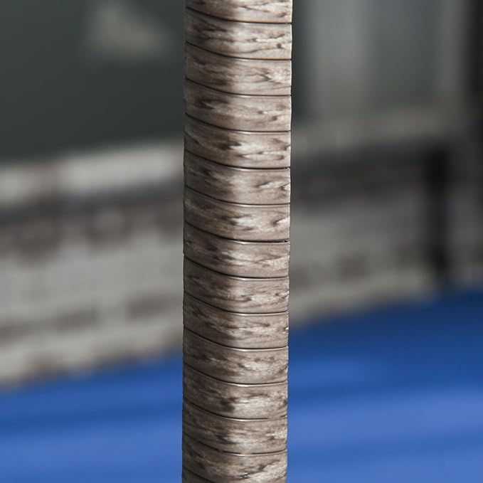 PawHut Wicker Dog House Outdoor with Canopy, Rattan Dog Bed with Water-Resistant Cushion, Raised Dog Bed for Small, Medium Dogs up to 66 lbs, 19.75" in Length, Gradient Gray Wicker, Dark Blue Cushion