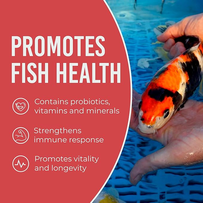 Blue Ridge Koi Fish Food 5lb - Koi Food Large 3/16" Growth Formula, Goldfish Food, Premium Fish Food for Ponds, Ponds Fish Food, Floating Pond Pellets