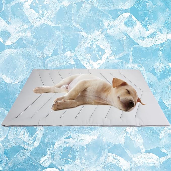 Dog Cooling Mat for Large Dogs 40 x 28''Self Coolings Foldable Cooling Pad,Q-MAX>0.5 Washable Ice Cool Fabric-Cool on Contact,Easy Washable Pet Pad for Kennel Sofa Floor Car Seats in Summer