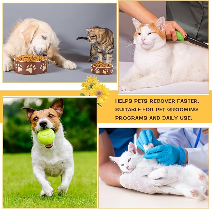 Sunflower Cat Recovery Cone Collar Soft Cotton Pet Cone Collar Adjustable Sunflower Elizabeth Postoperative Protection for Cats and Dogs(Small)