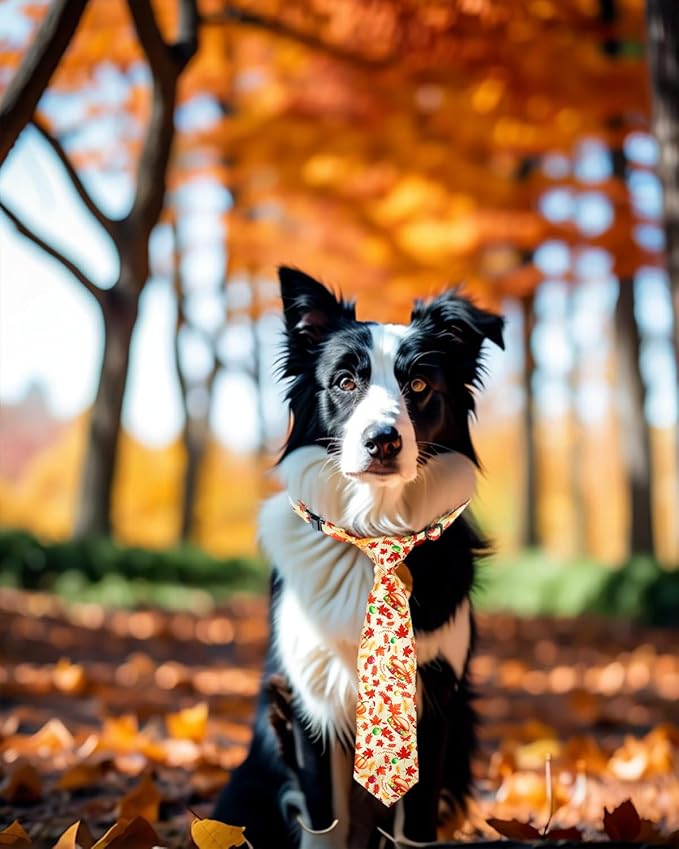 PET SHOW 10 Pack Thanksgiving Big Dog Ties Neckties for Large Breed Dogs XL Adjustable Holiday Grooming Accessories Neck Ties Bowties Girl Boy Pets Festival Costumes Party Gift Favor(Large)
