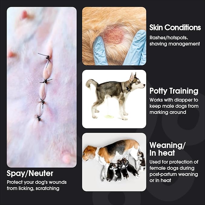 FUAMEY Dog Recovery Suit Male,Dogs Surgery Neuter Suits Puppy Spay Shirts for Female Protect Dog's Skin Anti Licking Abdominal Wounds Doggie Onesie Pet Bodysuit Alternative to Cone Polka Dot L