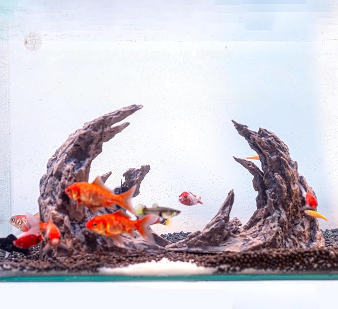 Novelsite Fish Tank Decor- Jagged Canyon Rock Formation ,Made of Solid Sandstone,Suitable for a Variety of Fish Tank Scenes, DIY Planting Moss, Safe and Non-Toxic