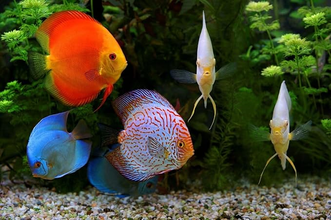 Aquatic Foods Inc. Ultra Intense Color Enhancing with a 10-Day Color Change, 1.5mm - 2mm Floating Pellets for Cichlids, Discus, All Baby and Small Tropical Fish & Pond Fish…8oz Jar
