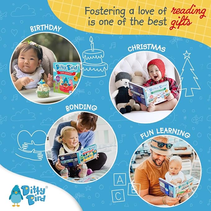 Ditty Bird Safari Book for Toddlers | Realistic Animal Sound Book | Interactive Safari Board Books for Toddlers 1-3 | Sensory, Musical Books for Animal Lovers | Sturdy Nursery Rhyme Toys for Baby