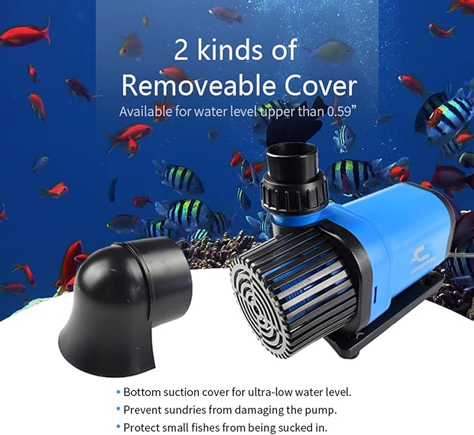 CONQUERALL 3170GPH 80W 24V 27.5ft DC Return Pump CHS-12000 Quiet Controller Warranty Water Pump for Aquarium Saltwater, Fish Tank, Coral, Aquaculture, KOI Pond, Sump,Hydroponic