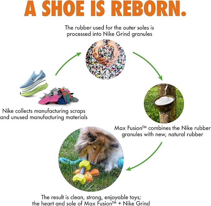 Max Fusion with Nike Grind, Dog Chew Toy, Arlee Weeble Treat Dispensing Toy for Dogs, Durable & Interactive for Pets, M