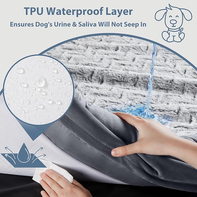 WNPETHOME XXXL Big Dog Bed, Washable Dog Couch with Removable Waterproof Cover, Orthopedic Large Pet Sofa Bed with Bolster Sides for Sleeping