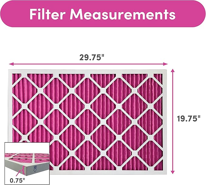 Colorfil 20x30x1 Air Filter (6-Pack) | Made in the USA | Color Changing | Remove Cat and Dog Odor | MERV 8 for Pet Hair Dander and Dust | 19.75"x29.75"x0.75" Exact Size