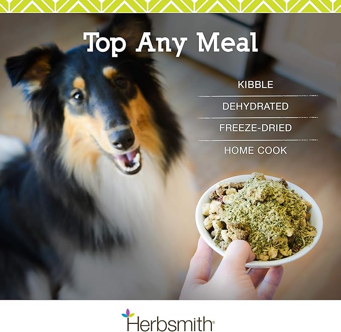 Herbsmith Kibble Seasoning – Freeze Dried Turkey – Dog Food Topper for Picky Eaters -4.9 oz