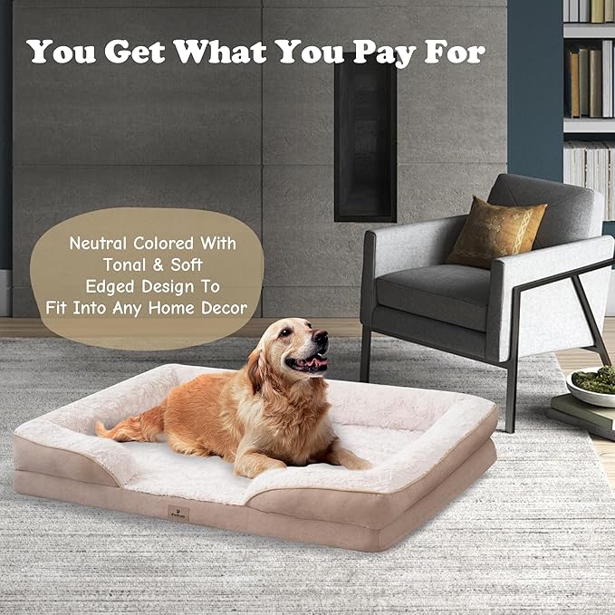 Orthopedic Dog Bed for Extra Large Dogs - XL Plus Waterproof Dog Sofa Beds, Supportive Foam Pet Couch Bed with Removable Washable Cover, Waterproof Lining and Nonskid Bottom