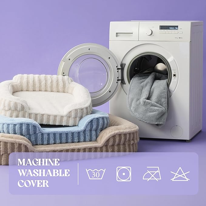 LE SURE Cute Dog Bed Medium Size Dog, Orthopedic Waterproof Medium Pet Beds with Sides, Non-Slip Bottom and Egg-Crate Foam Pet Couch Sofa with Washable Removable Cover, Hazel