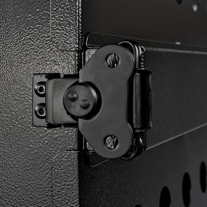 Heavy Duty Fully Collapsible Powder-Coated Aluminum Dog Crate - Medium (Black)