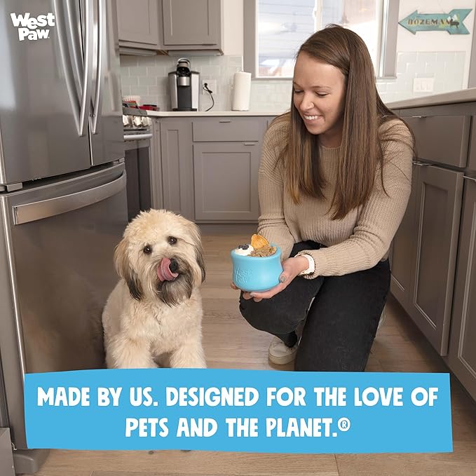 WEST PAW Zogoflex Limited Edition Toppl Treat Dispensing Dog Toy Puzzle – Interactive Chew Toys for Dogs – Dog Toy for Moderate Chewers, Fetch, Catch – Holds Kibble, Treats, Large 4", Mint