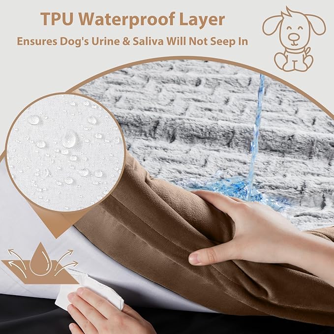 WNPETHOME XL Extra Large Dog Bed, Washable Dog Couch with Removable Waterproof Cover, Orthopedic Large Pet Sofa Bed with Bolster Sides for Sleeping