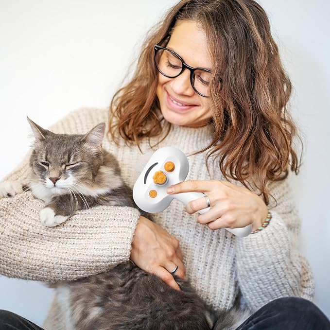 Pet Steam Brush for Dogs and Cats - 4-in-1 Spray Detangling Comb - Steam Detangling and Grooming - Water Brush for Long and Short Haired Pets - Includes Waterless Shampoo and Comb