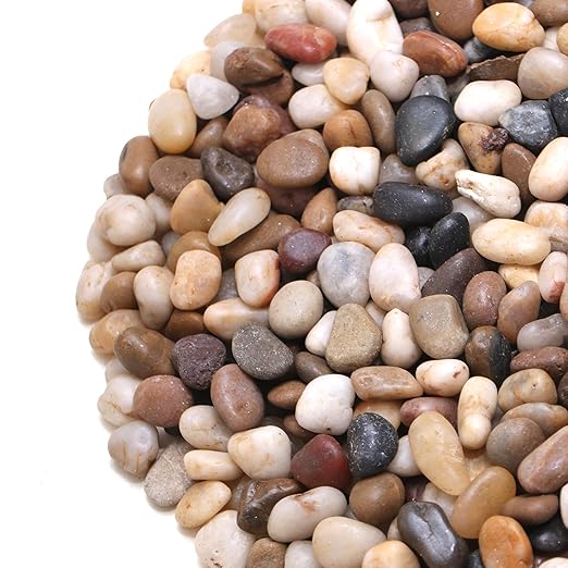 Calofulston 2.2lb Drainage Rocks for Potted Plants, 1/5 Inch Small Pebbles for Plants, Aquarium, Fish Tank, Terrarium, Succulent, Vases, Decorative Pea Gravel, Mixed Color